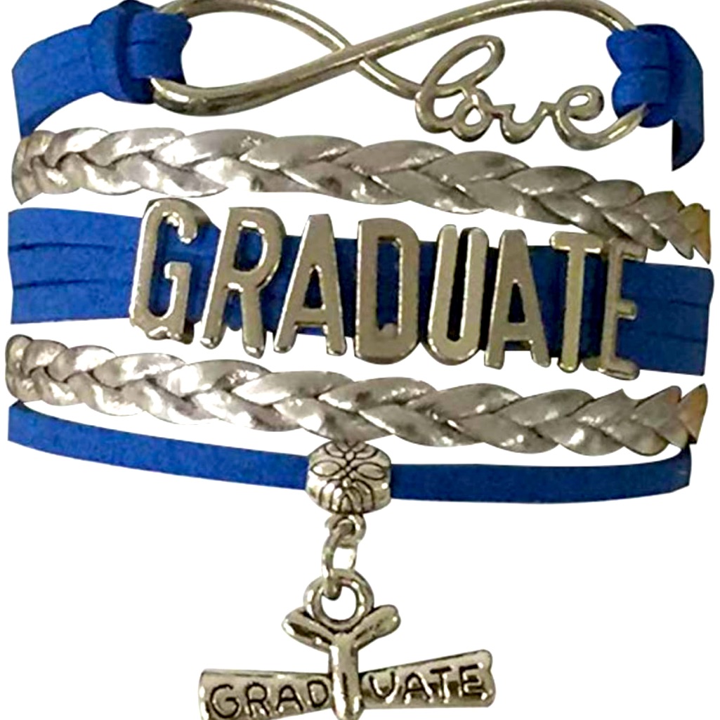 Graduation Jewelry Graduate Bracelet Blue Silver Love Graduation Gift